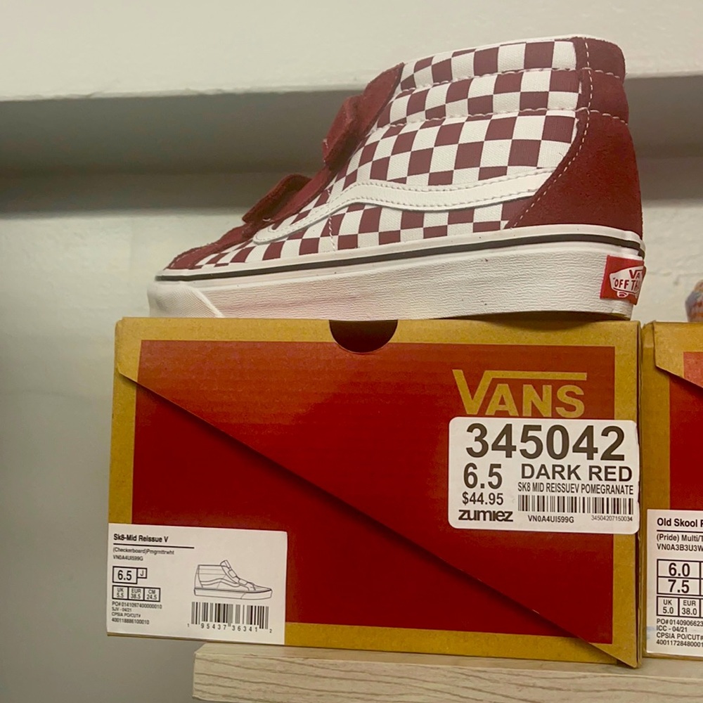 Dark red mid vans